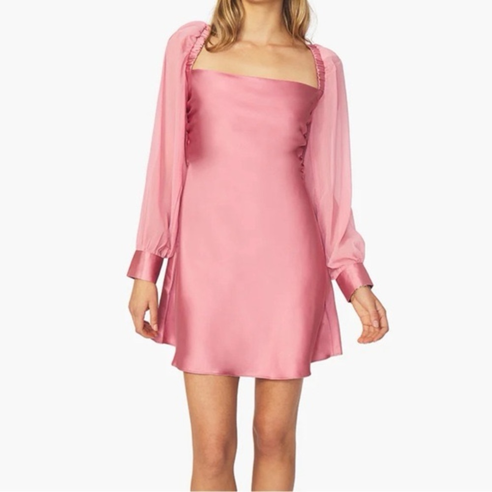 WeWoreWhat Squareneck Satin Mini Dress — Size 4